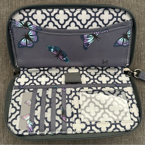 Lug Gray Butterfly Splits XL Wristlet Wallet - Picture 5 of 7